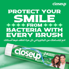 Closeup Triple Fresh Gel Toothpaste, Menthol Fresh, for 24HR fresh breath, 25ml