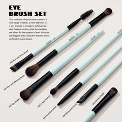 Jessup Makeup Brushes Set 10pcs, Double Sided Foundation Contour Blush Highlight Blending Eyebrow Brush Eyeshadow Eyeliner Concealer Brush, Bright Cyan Cruelty Free Cosmetic Tools T500