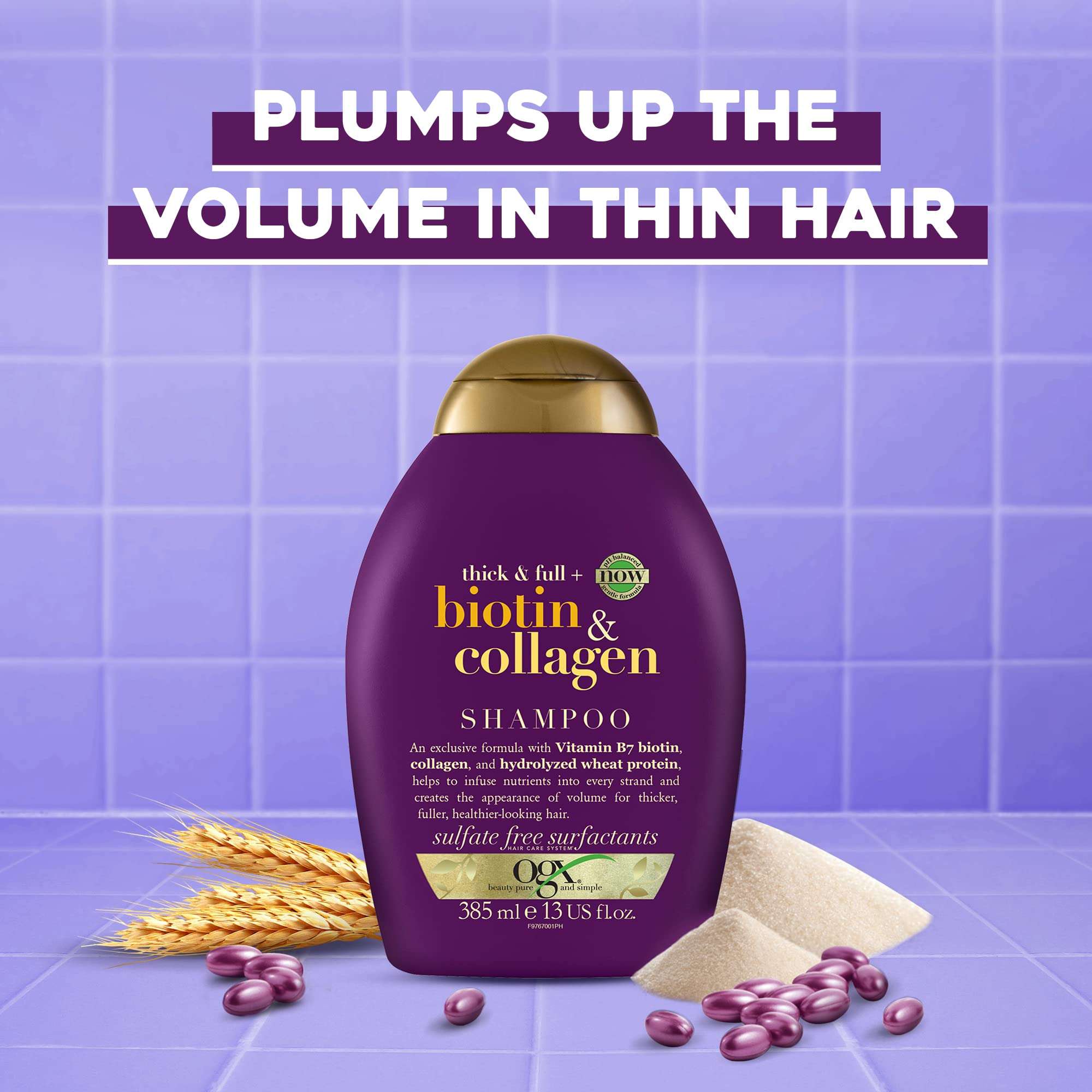 Biotin Shampoo, Thick & Full+ Biotin & Collagen, 385ML