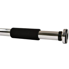 Dumbbell bar handle section with black foam center pad and end discs