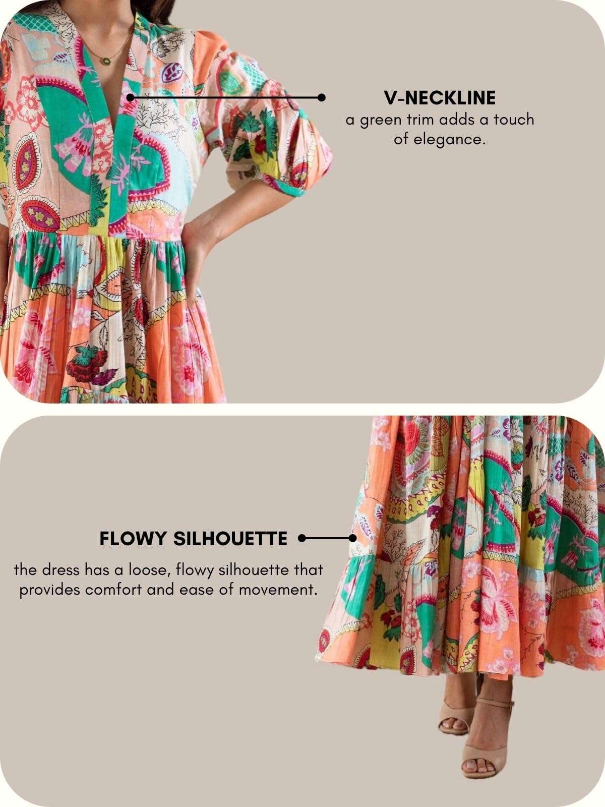 GRECIILOOKS Women Midi-Maxi Dresses | Short-Long Dress | Floral Print | Every Occation Dress for Women