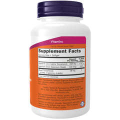 Now Foods Vitamin E-400iu with Mixed Tocopherols Plus 100mcg Selenium 100 Softgels