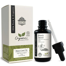 Organic black seed oil bottle with dropper, 100% pure cold-pressed, black cumin
