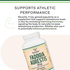 Double Wood Supplements Fadogia Agrestis 600mg Per Serving (180 Capsules) Powerful Extract to Support Healthy Testosterone Levels and Athletic Performance (Made and d in the USA)