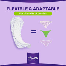 Flexible pantyliner illustration for multiple pant styles, white with lace-like print