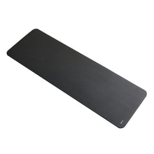 Rectangular dark gray exercise yoga mat with textured surface