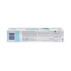 Back view of Sensodyne Pronamel Gentle Whitening toothpaste box showing ingredients directions barcode 75ml