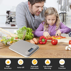 Kitchen Scale, Multifunction Digital Food Scale for Baking, Cooking and Dieting, Kitchen Scale With LCD Display Stainless Steel Platform, Ultra Slim,Tare Function