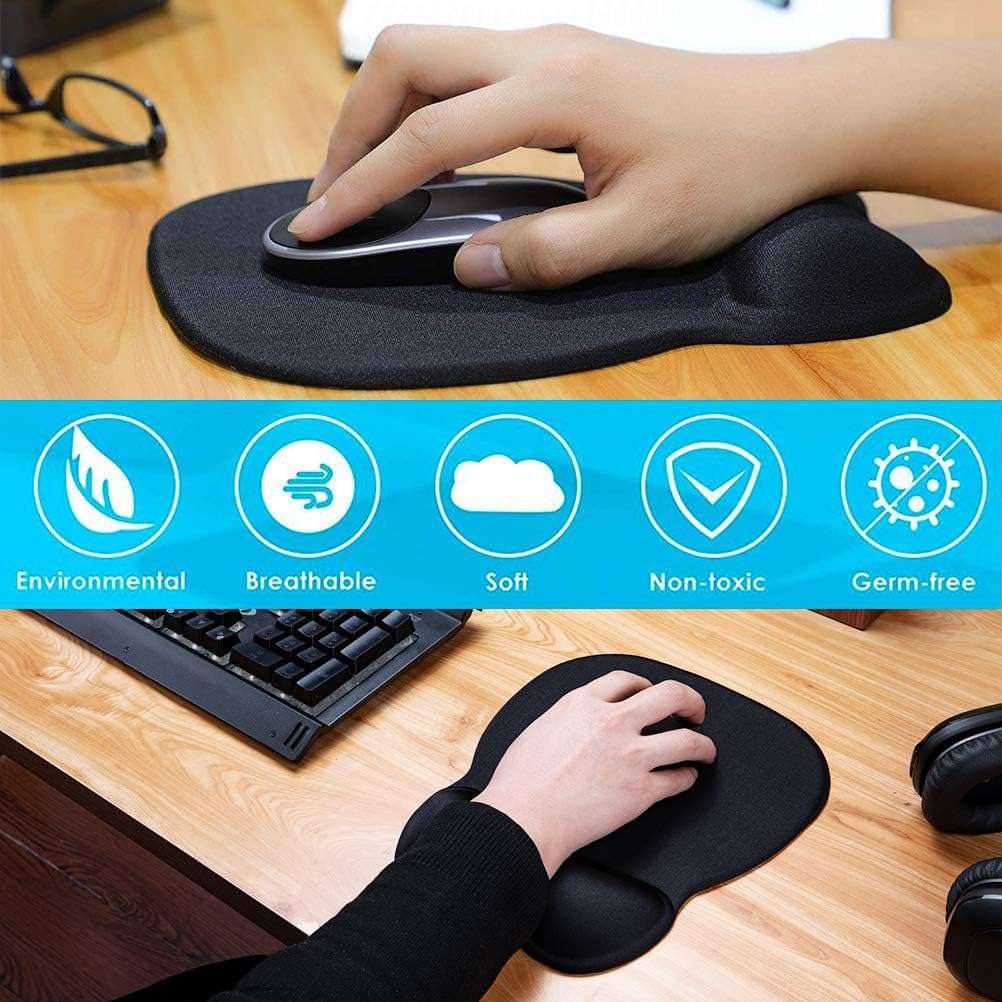 Morocco Ergonomic Mouse Pad with Gel Wrist Rest, Comfortable Mouse Pad with Soft Surface for Wrist Support and Non-Slip Polyurethane Base for Pain Relief, Computer, Laptop, Office, Home, 9.4 x 8.1 Inch, Color