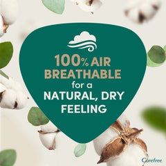 Carefree 100% Organic Cotton Liners, Dermatologically Tested, Fragrance Free, Long Size, Pack of 24, for Skin That Breathes Easily and Stays Cool & Fresh
