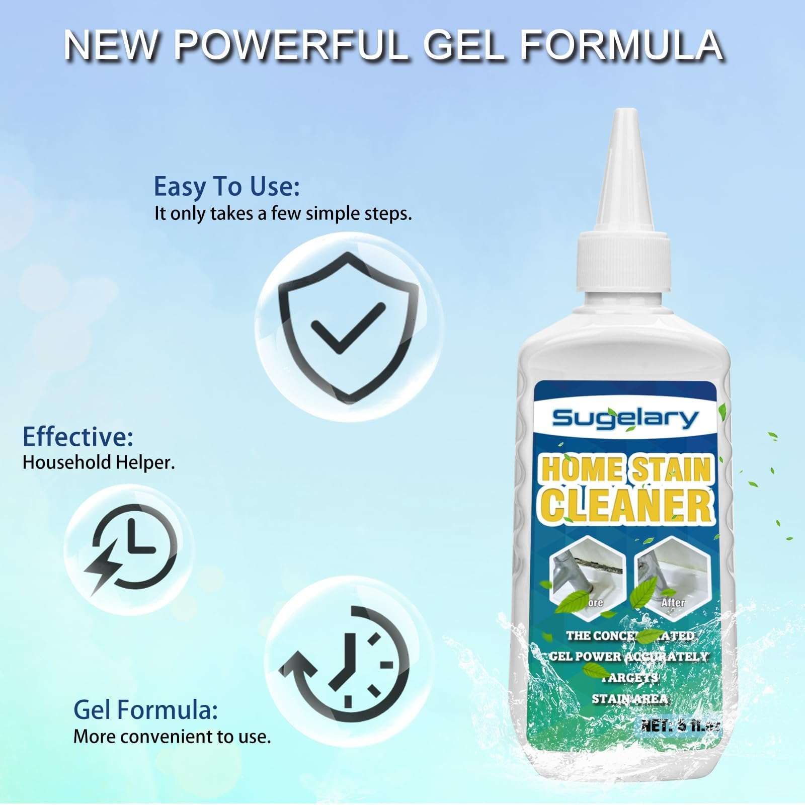 Solaray Mold Remover Gel, Household Washing Machine Cleaner for Washing Machine and Refrigerator Strips, Best Grout Cleaner for Home Sink, Kitchen and Bathroom (1 Pack)