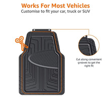 Single black rubber floor mat with cut-to-fit grooves along the trim edge