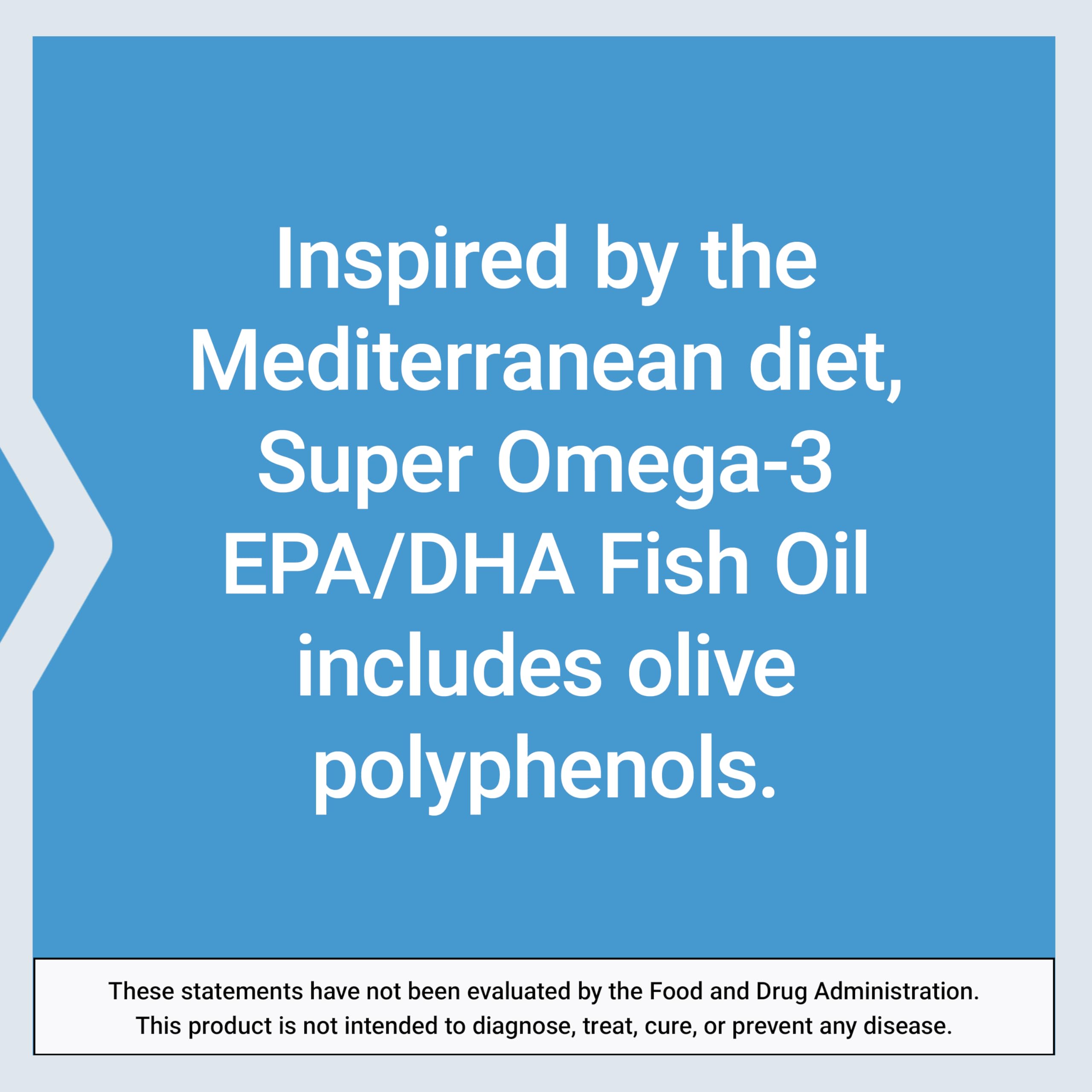 Life Extension inspired by Mediterranean diet Super Omega 3 EPA DHA with olive polyphenols Omega-3 fish oil supplement