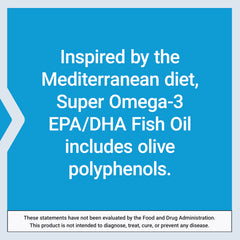 Life Extension inspired by Mediterranean diet Super Omega 3 EPA DHA with olive polyphenols Omega-3 fish oil supplement