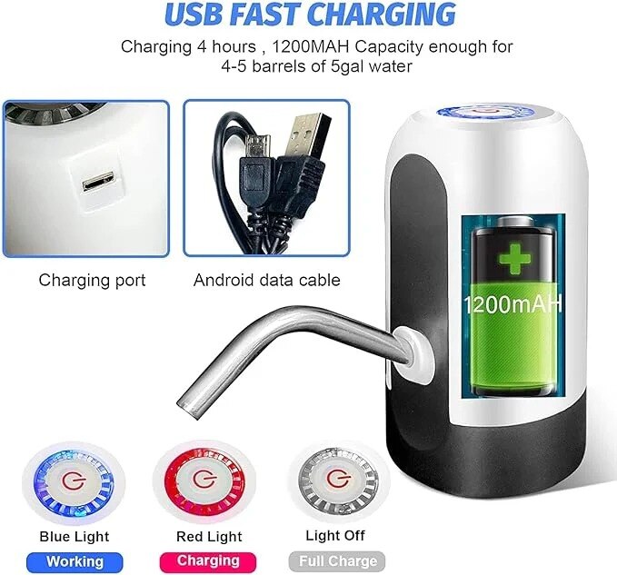  Rechargeable USB Electric Water Dispenser for Convenient and Fast Water Access online in Dubai and UAE at Mumzar.com better value compared to Noon, Amazon.ae, Carrefour, and Dubizzle when you shop for adults and kids at Mumzar.com free delivery in Dubai, Abu Dhabi, Sharjah, Ajman, Umm Al Quwain, Fujairah, and Ras Al Khaimah.