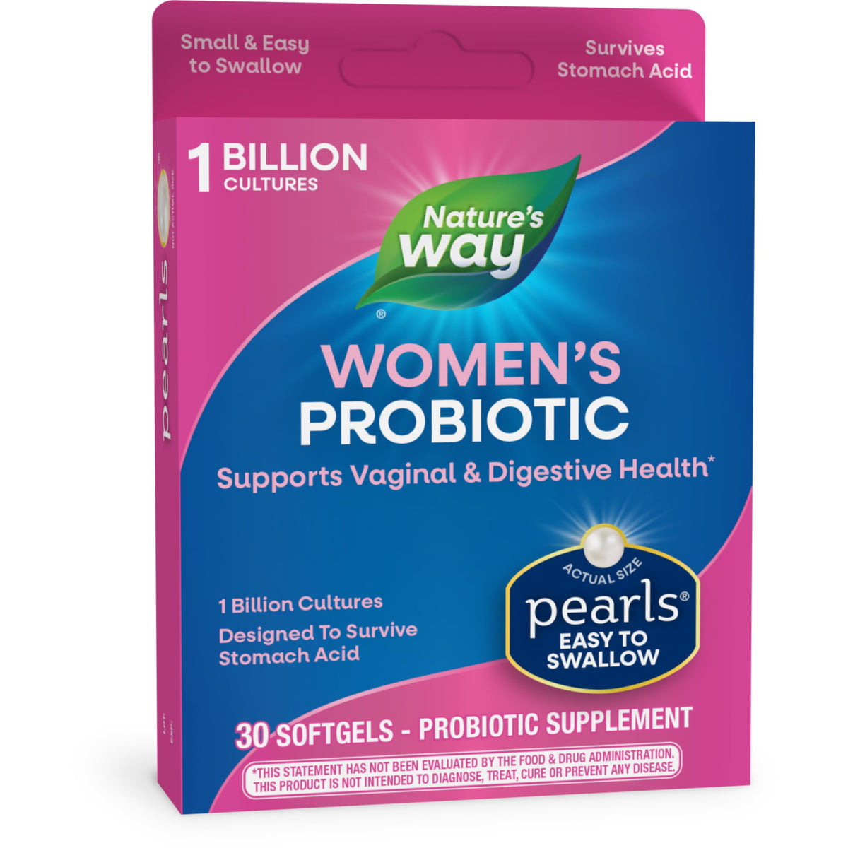Nature's Way Probiotic Pearls Women's, 1 Billion Live Cultures, 30 Softgels