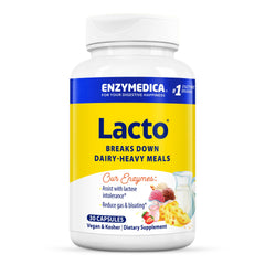 Enzymedica Lacto, Maximum Strength Formula for Dairy Intolerance, With Enzymes Lactase and Protease, Relieves Digestive Discomfort, 30 capsules (30 servings)