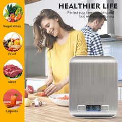 Kitchen Scale, Multifunction Digital Food Scale for Baking, Cooking and Dieting, Kitchen Scale With LCD Display Stainless Steel Platform, Ultra Slim,Tare Function
