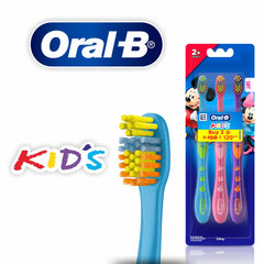 Oral B Kids Toothbrush with Mickey Characters, Extra soft bristles and easy to hold handle (Age 2+), Multipack