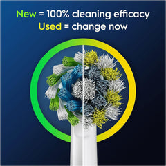 Oral-B Pro Cross Action Electric Toothbrush Head, X-Shape And Angled Bristles for Deeper Plaque Removal, Pack of 8 Toothbrush Heads, White (XXL Pack)