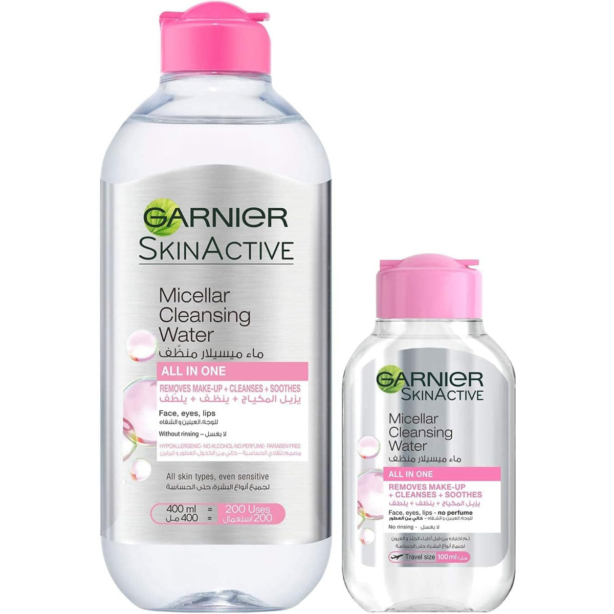 Agua Micelar Clásica Garnier Rostro Ojos, 400 + 100 ml