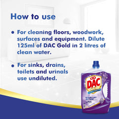 DAC Gold Disinfectant Multi-Purpose Cleaner, Lavender, 3 + 1 L - Mumzar