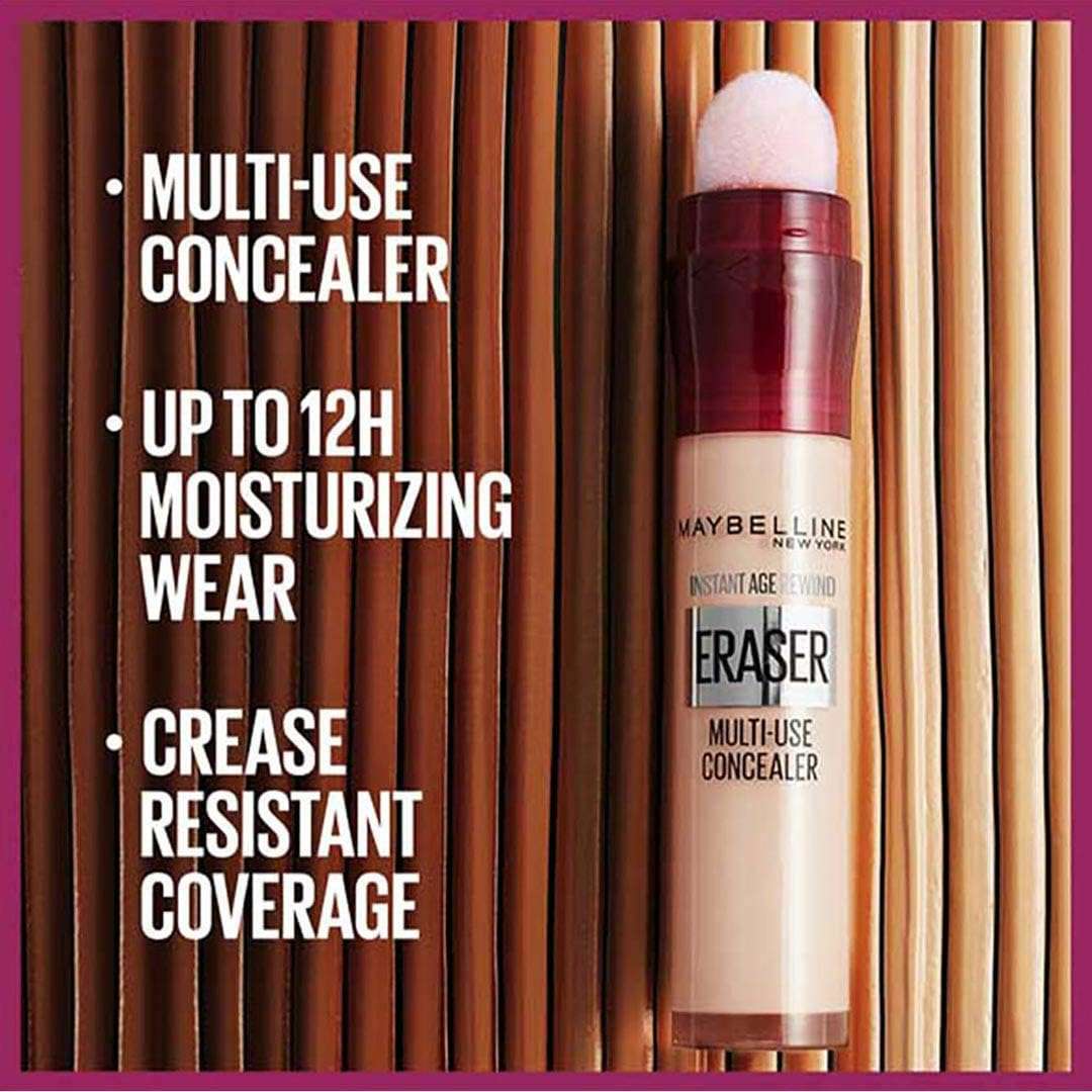 Maybelline Instant Anti-Eraser Concealer, Eye Concealer for Dark Circles and Blemishes, Ultra Blendable Formula 01 Light