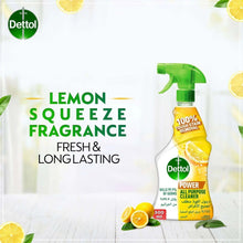 Dettol all-purpose cleaner spray bottle with green trigger and lemon fragrance, 500 ml