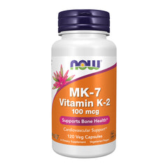 NOW Supplements, MK-7 Vitamin K-2 100 mcg, Cardiovascular Support*, Supports Bone Health*, 120 Veg Capsules