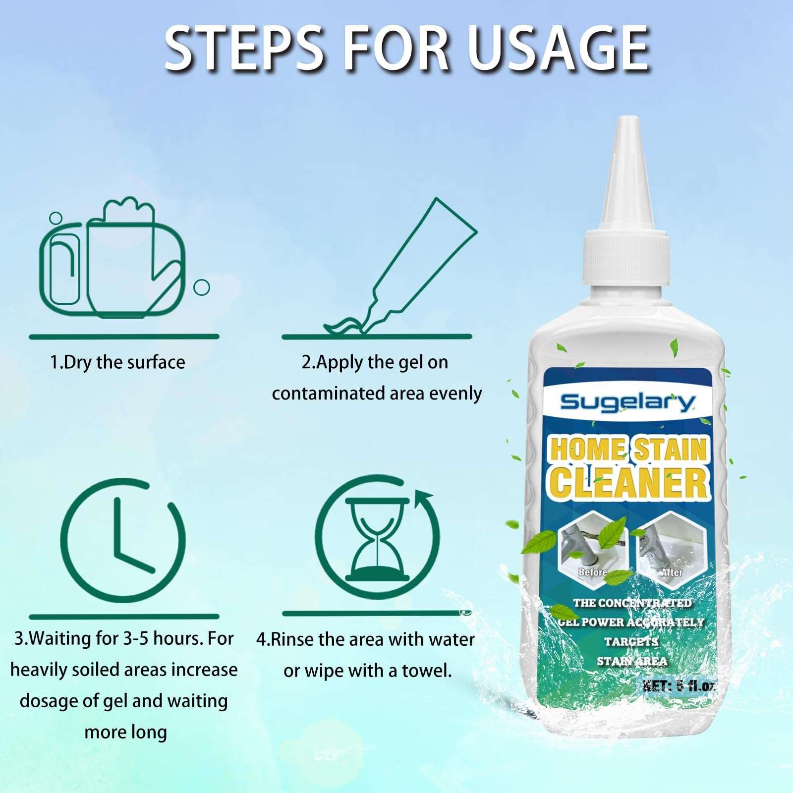 Solaray Mold Remover Gel, Household Washing Machine Cleaner for Washing Machine and Refrigerator Strips, Best Grout Cleaner for Home Sink, Kitchen and Bathroom (1 Pack)