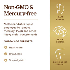 Solgar Omega 3-6-9 Fish, Flax, Borage 1300 mg | 120 Softgels | Supports Overall Health , Joint & Skin Health | Non-GMO, Gluten, Wheat & Dairy Free