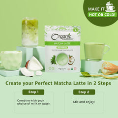 Organic Traditions Matcha Latte with Probiotics | 150 g | Jitter-Free Energy | Premium Japanese Matcha | Non GMO | Dairy Free
