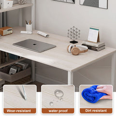 Computer Desk Table with Shelves 120x48cm, 4 Tier Study Table with Bookshelf Desk Storage Reversible Study Table Office Corner Desk with Shelves Home Office Desk Easy Assemble