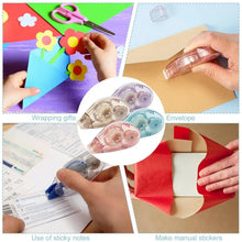 Decorative double sided tape rolls for paper crafts, with envelope and labels