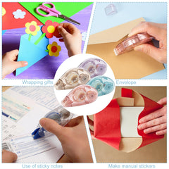 4 Pack Double Sided Tape Roll, Scrapbooking Supplies, Craft Tape Roll, Double Sided Masking Tape for Scrapbooking, Home, School, Office Supplies (0.31 in x 26.8 ft)