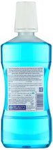 Kids quick-rinse mouthwash bottle back label, blue, white cap
