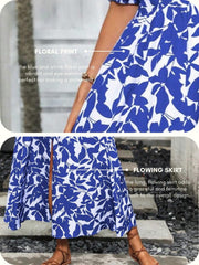 GRECIILOOKS Vestido midi ajustado de una pieza con corte entallado y acampanado de rayón hasta los tobillos para mujer