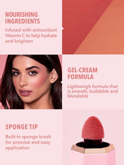 SHEGLAM Makeup - Color Bloom Liquid Blush Matte Finish - Long-wearing Waterproof Gel-Cream Blush with Sponge Tip Applicator (Love Cake), 5.2 grams, 1.0 count, 1