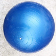 Anti-burst 65cm exercise ball in blue, with air valve on top