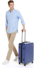 Premium Hardside Spinner Luggage with Built-In TSA Lock - 24-Inch (60cm), Material: Polycarbonate, Blue