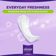 Everyday pantyliner with breathable design, white with floral texture