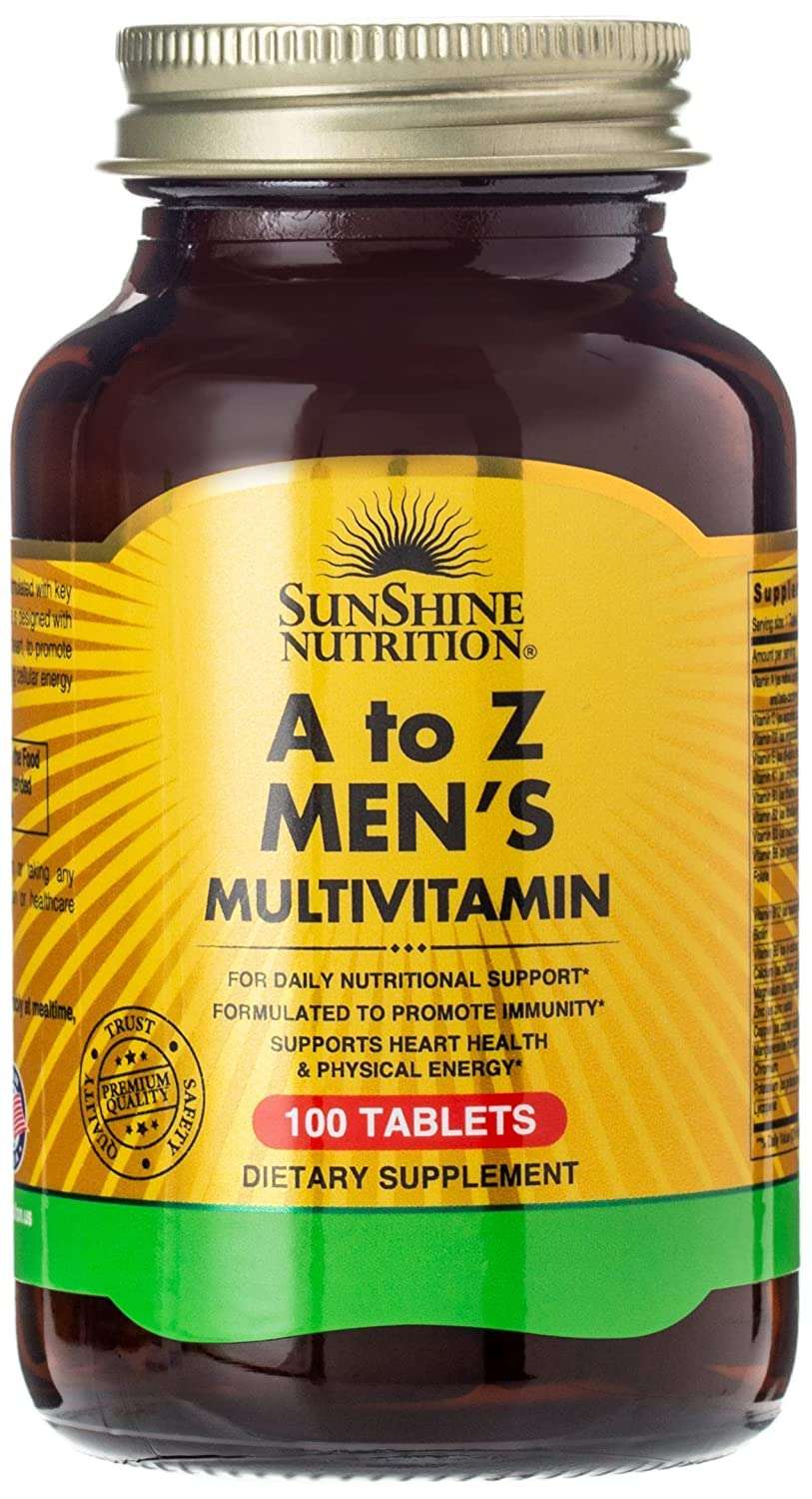 Sunshine Nutrition A To Z Men's Multivitamins 100 Vegetarian Tablets | For Daily Nutrition Requirement