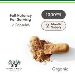 Double Wood Supplements Lions Mane Mushroom - 120 x 500mg Capsules