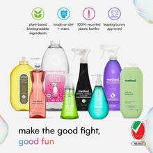 Assorted Method surface cleaner bottles with colorful labels arranged together