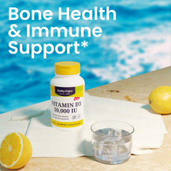 Healthy Origins Vitamin D3 (Lanolin) 10,000 IU Softgel - 1 Year Supply - Bone Health and Immune Support Supplement - Easily Absorbable Vitamin D - Gluten-Free Vitamin D3 Supplement - 360 Softgels