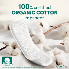 Carefree 100% Organic Cotton Liners, Dermatologically Tested, Fragrance Free, Long Size, Pack of 24, for Skin That Breathes Easily and Stays Cool & Fresh