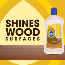 Pledge wood cleaner bottle with blue cap, front label visible, 750 ml.