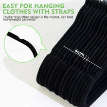 Black ribbed velvet hanger close-up with thick shoulder and non-slip grip