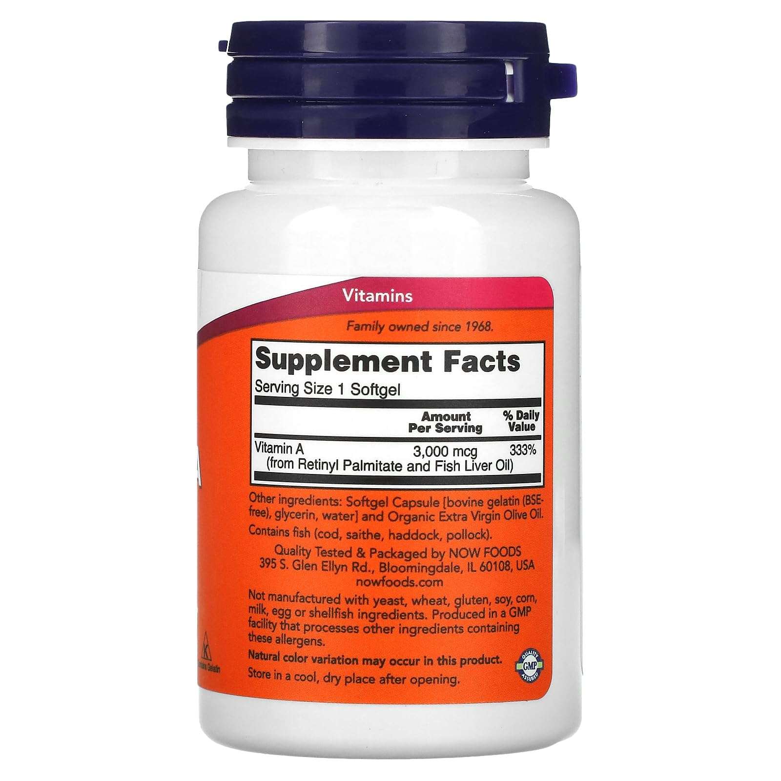 Now Foods, Vitamin A, 10, 000 Iu, 100 Softgels