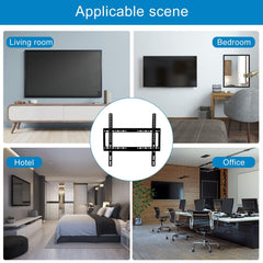 TV Wall Mount 26-63 Inches Ultra Strong Slim Fixed TV Bracket Heavy Duty Ultra Super Strong 50KG TV Wall Mount with Wall Fixing Kit for Flat Curved Screen TV LED LCD OLED and Plasma 50Kg